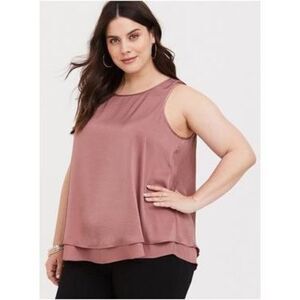 Torrid Walnut Georgette Double Layer Tank Top Size 3XL